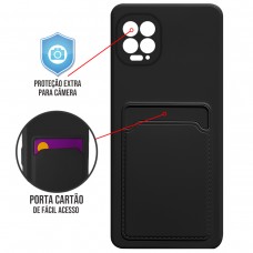 Capa para Motorola Moto G100 e Edge S - Emborrachada Case Card Preta